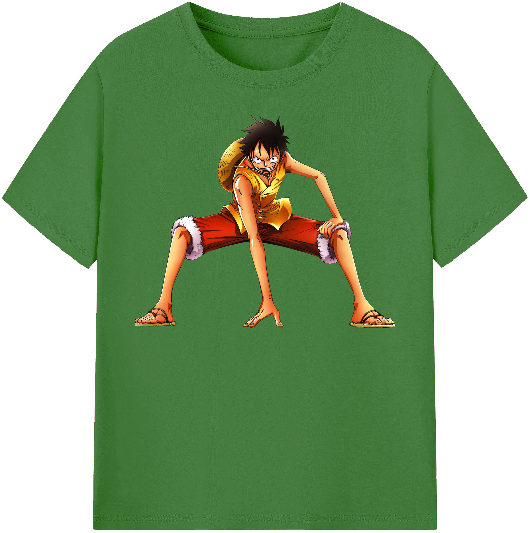 ワンピース モンキー・D・ルフィ ONE PIECE Monkey D. Luffy レディースカジュアルプリントTシャツ（綿100％）